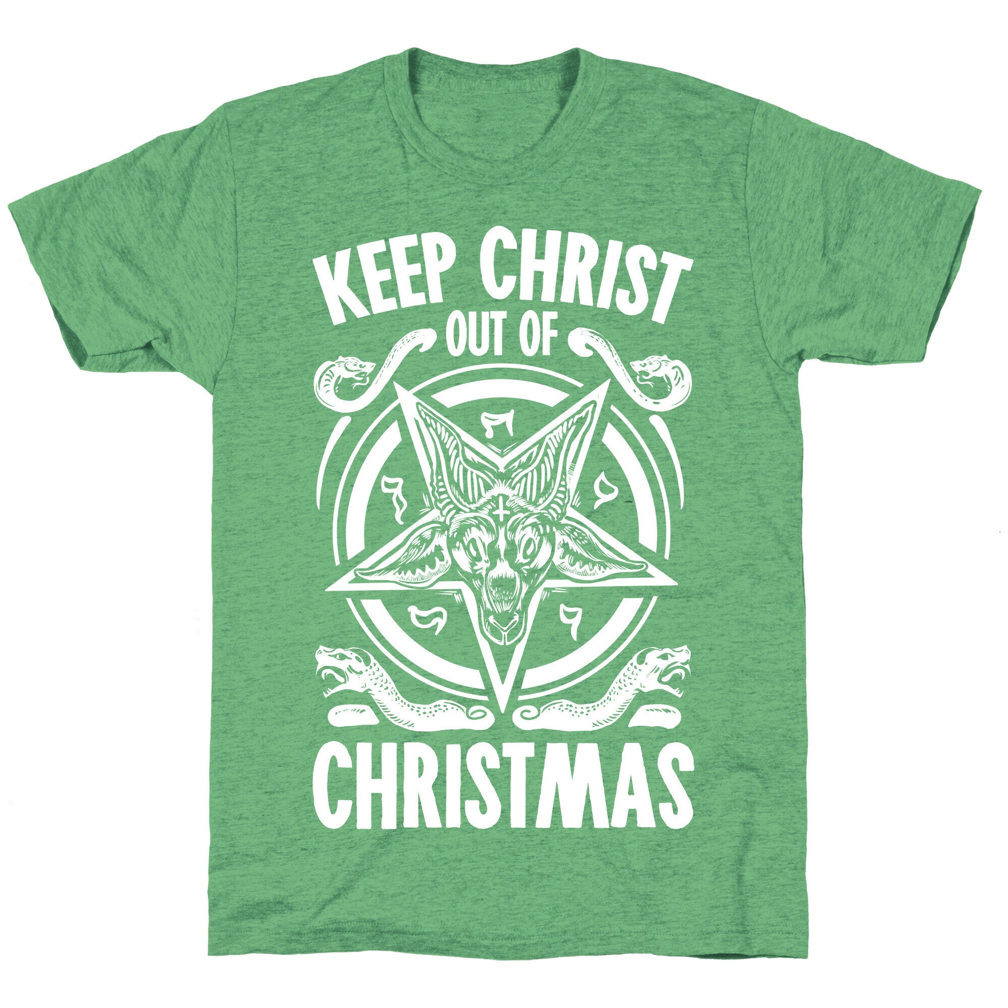 Keep Christ Out of Christmas Baphomet  Unisex Triblend Tee